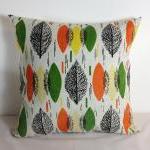 Cushion Cover 1970s Stylised Leafs Cotton..
