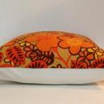 Cushion Cover Retro Orange Flower Power, Vintage..