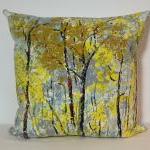 Retro 1970s Stylised Trees Scatter Pillow. Vintage..