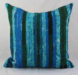 Vintage Mid Century Modern Style Blue Cushion Cover, Vintage Pillow. Retro Cushion Cover