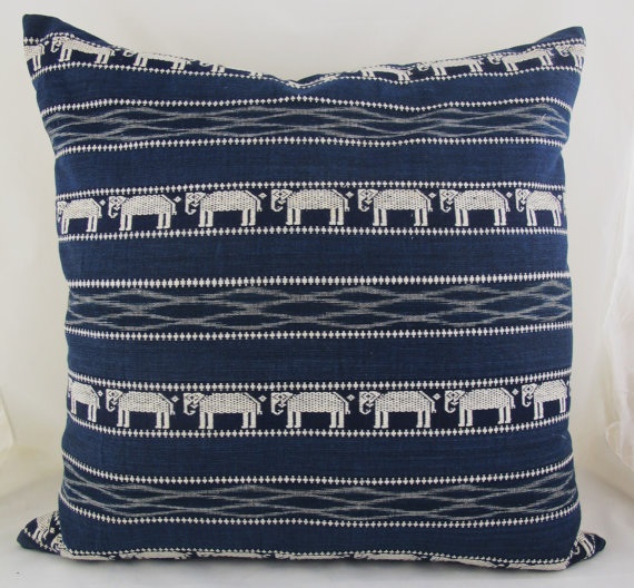 Vintage Heals & Organic Denim Indian Scatter Pillow. 21" X 21" Vintage Blue Fabric. Indian